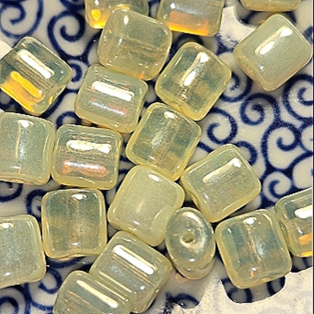Green Apple Czech Pillow Beads